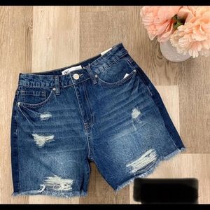 YMI High Rise Distressed Denim Shorts